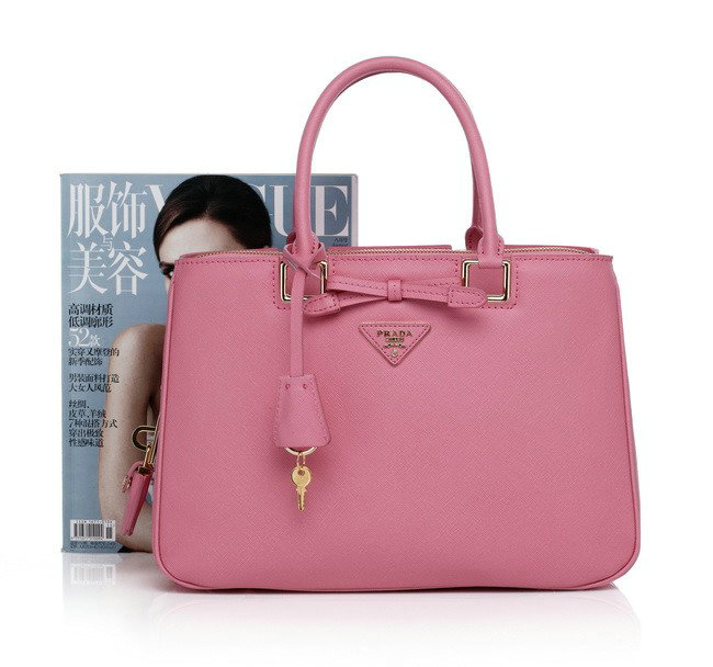 2014 Prada saffiano calfskin tote BN2244 pink